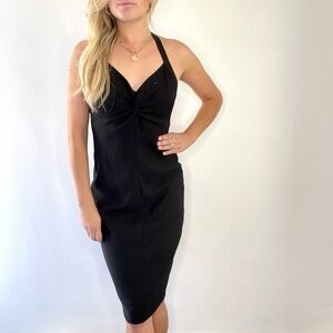 Laundry Black Halter Cocktail Dress